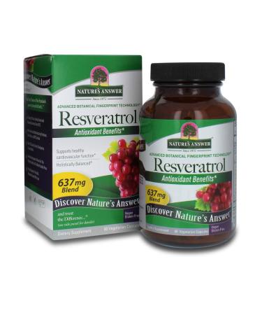 Nature's Answer Resveratrol 637 mg 60 Vegetarian Capsules