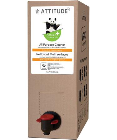 ATTITUDE Citrus Zest Multipurpose Cleaner - Vegan, Cruelty-Free, Plant-Based, 135.26 Fl Oz Bulk Refill - Buy Online on GoSupps.com