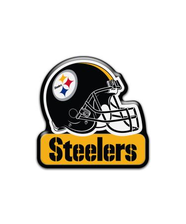 Aminco NFL Pittsburgh Steelers 3"" Heavy Duty Helmet Magnet, Black, 4.5 (NFL-MG-1067-12)
