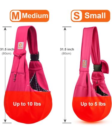 Tomkas Dog Carrier Sling - Adjustable Pet Carrier for Small Dogs & Cats with Zip Pocket - Pink (Small EU) - Buy Online on GoSupps.com