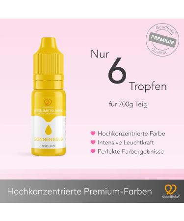 Goodbake Yellow Food Coloring (11 ml) - Highly Concentrated Vegan Intensive Color for Cakes Fondant Buttercream & More - Buy Online on GoSupps.com