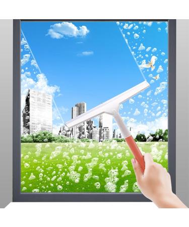 Frifer Window Scrubber - Glass Shower Scrubber - Portable Household Cleaning Tools Window Squeegee Cleaning Squeegee for Shower Doors Tiles Bathroom Orange - Buy Online on GoSupps.com