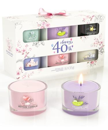 40th Birthday Gifts for Women | Scented Candles Gift Set for Anxiety | 6 Scented Filled Votive Candles | Relaxation Candles Gifts for Women (Elegant Gifts) - Buy Online on GoSupps.com