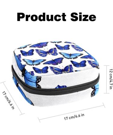 Beautiful Blue Napkin Storage Bag with Butterfly Pattern | Portable Menstrual Cup | Ideal for Teens & Women - Buy Online on GoSupps.com