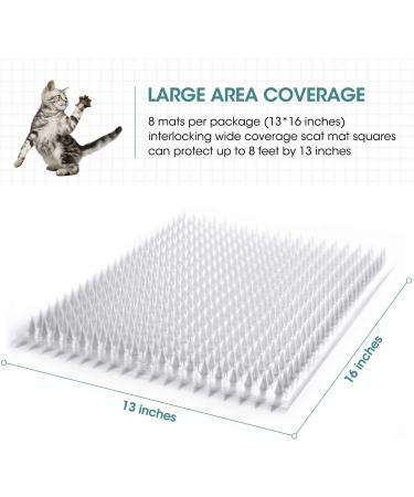 Zipcase Cat Repellent Deterrent Outdoor Scat Mat 8 Pack with Tape - Covers 12 Sq.ft - 16 x 13 Inches - Ideal for Cats, Dogs, and Pests - Buy Online on GoSupps.com