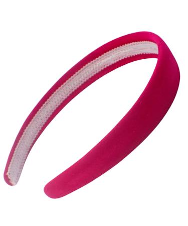 Topkids Accessories Velvet Alice Bands Luxury Headband Head Band Hairband Hair Band Adult Women Ladies Girls Kids Wedding Bride Fashion Aliceband Wonderland 2.5cm 1" Thick Wide (Hot Pink)