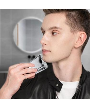 Huyath Small Beard Trimmer | Waterproof Men Electric Shaver - USB Rechargeable Quiet Automatic Beard Grooming Trimmer for Camping Business Trip Journey Silver - Buy Online on GoSupps.com