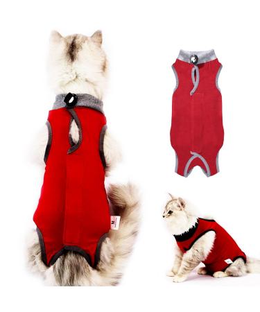 CLLRYBO Katzenbody After op castration pet-medical surgical shirt surgical recovery suits for cats (style: red l) style: red l