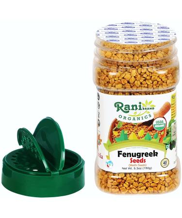 Rani Organic Fenugreek Seeds Whole 5.29oz - USDA Certified Organic, All Natural, Vegan, Gluten Friendly, NON-GMO - Indian Origin, Trigonella Foenum Graecum - Buy Online on GoSupps.com