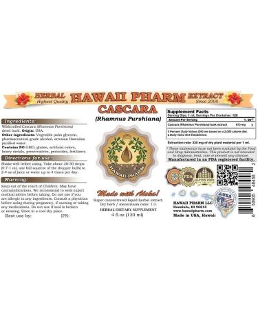 Cascara (Rhamnus Purshiana) Liquid Extract 2 oz - Natural Laxative Supplement - 1 Pack - Buy Online on GoSupps.com