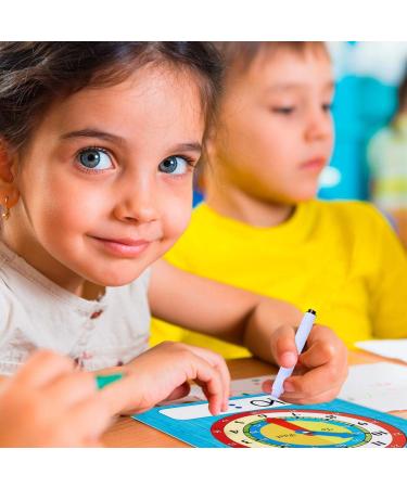 ZazzyKid Clock Learning Set for Kids - 5 Clocks & Erasable Markers | Teach Time Easily! - Buy Online on GoSupps.com