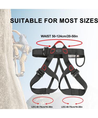 Tazzor Climbing Straps | Durable Half Body Climbing Belt for Men | Fire Rescue & Mountaineering Fall Protection | 800kg Load Capacity (Black) - Buy Online on GoSupps.com