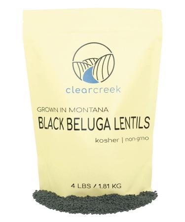 Lentils | Black Beluga | 4 lb Resealable Bag | Non-GMO | Kosher | Vegan | Non-Irradiated 4 Pound (Pack of 1)