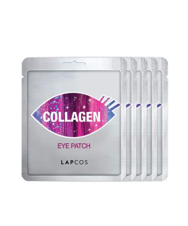LAPCOS Collagen Eye Mask (5 Pack) Under Eye Patches to Firm and Smooth the Delicate Eye Area Treatment for Puffy Tired Skin Korean Beauty Favorite