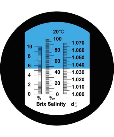 TRI Scale Refractometer ATC for Marine & Hydroponic Use | 0-10% BRIX 0-100 PPT Density 1.000-1.070 | Accurate Monitoring for Aquariums & Reef Tanks - Buy Online on GoSupps.com