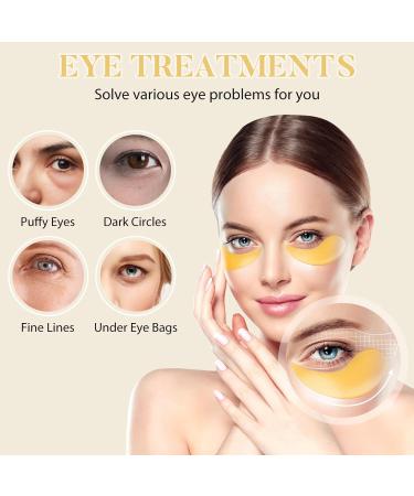 Sundpik Collagen & Hyaluronic Acid Under Eye Patches 60 Pcs - Hydrating Eye Mask for Dark Circles and Puffiness - Gold Eye Patches for Puffy Eyes - Rejuvenating Eye Treatment - Buy Online on GoSupps.com