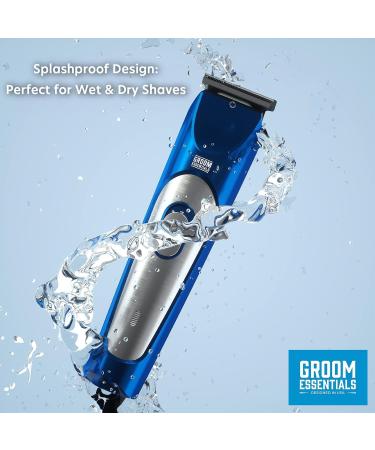 Groom Essentials Rechargeable Hair & Beard Trimmer for Men | Pro Clipper & Travel Kit with 3 Guides | Mustache & Face Razor - Buy Online on GoSupps.com