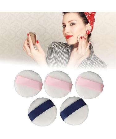 Round Powder Puff Velvet 5 Pieces Skin-Friendly Powder Makeup Double Sided Portable Soft for Home Travel Office - Buy Online on GoSupps.com
