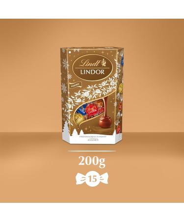 Lindt - Cornet LINDOR - Assortiment de Chocolats au Lait Noirs et Blancs - C ur fondant - Id al pour No l 200g - Buy Online on GoSupps.com