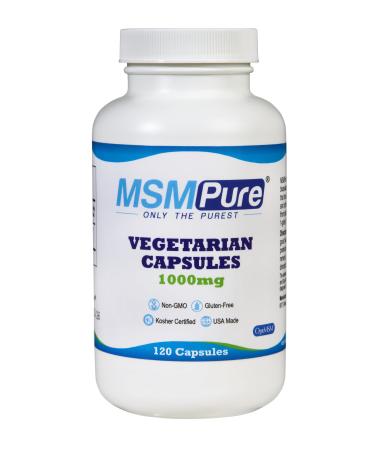 KALA HEALTH MSMPure MSM Vegetarian Capsules 1 000 mg US-Sourced MSM per Capsule for Joint Health Skin Appearance Hair & Nail Support 120 Count Organic Sulfur 120 Count (Pack of 1)