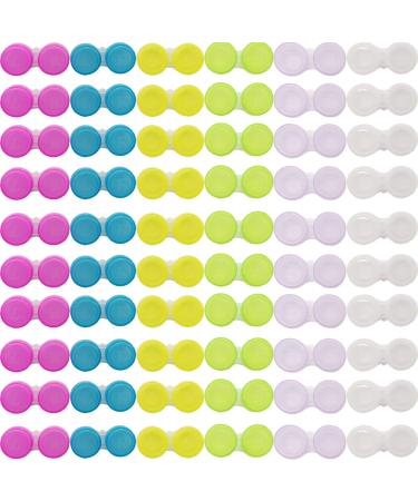 RONYOUNG 60PCS Contact Lens Cases Contact Lens Holder Box Left/Right Eyes Contact Lens Container, 6 Colors