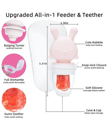 WYSLP Baby Silicone Fruit Mesh Feeder Pacifier - Teething Toy for Babies 0-18 Months | Self-Feeding Soft Teether Utensil for Infant Toddler Boys Girls - Pink - Buy Online on GoSupps.com