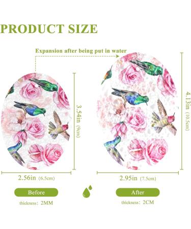 3-Pack Cleaning Kitchen Sponges Oval Pink Rose Hummingbird Kitchen Cellulose Dishwashing Wood Pulp Cotton one sizex3 Pink Rose Hummingbird - Buy Online on GoSupps.com
