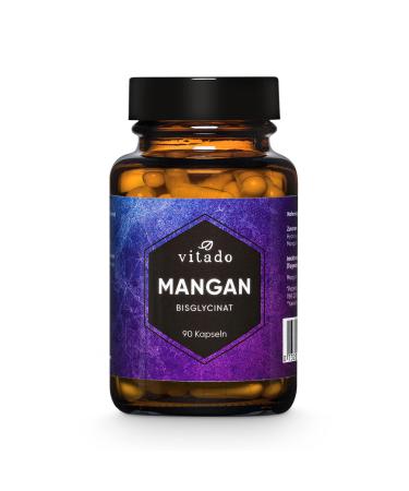 Manganese high dose - 5mg as manganese bisglycinate - 90 capsules in a glass - Laboratory tested - Vegan