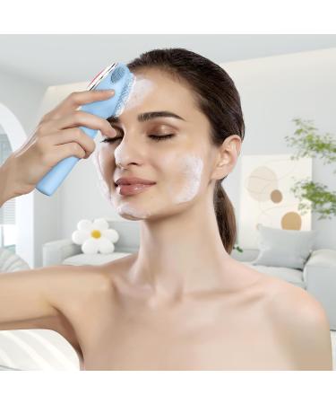 Sonic Facial Cleaning Brush | Urbuti Electric Silicone Face Scrubber - IPX7 Waterproof Deep Cleaning Tool for Men & Women - Blue - Buy Online on GoSupps.com