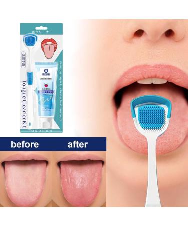 Probiotic Tongue Cleaning Gel Set | Oral Hygiene Brush & Scraper for Adults & Children - Buy Online on GoSupps.com