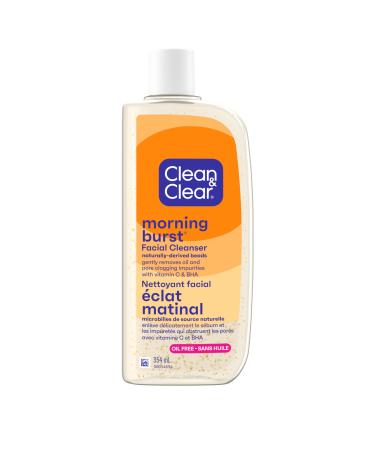Clean & Clear Morning Burst Oil-Free Facial Cleanser with Vitamin C & BHA Daily Nourishing Face Wash Gently Cleanses to Remove Oil & Pore Clogging Impurities 354mL Facial Cleanser (354 mL)