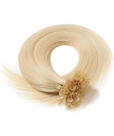 22 inch Pre Bonded Hair Extensions 100 Strands 100% Remy Human Hair Keratin Nail U Tip Real Hair Extension Straight (#60 Platinum Blonde 50g) - Buy Online on GoSupps.com