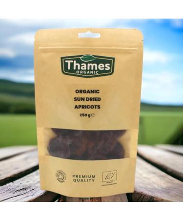 Sun Dried Apricots - Certified by Soil Association - Delicious Nutritious Convenient - All Natural No Added Sugar Non-GMO Unsulphured - Digestive - Thames Organic 500g - Buy Online on GoSupps.com