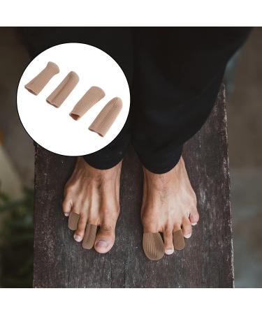 FOMIYES Cot Toe Sleeves 2 Pairs - Finger Cap Cushions for Hammertoes, Blisters, Calluses - Nylon Cover with Silicone Protectors - Buy Online on GoSupps.com