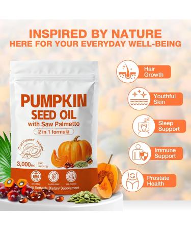 MaxHemp Pumpkin Seed Oil with Saw Palmetto Capsules 300 Softgels - 3000mg Max Strength Cold-Pressed Supports Hair Urinary Bladder & Prostate Health Boosts Immunity Non-GMO - Buy Online on GoSupps.com
