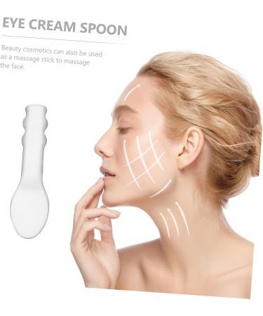 Ipetboom Stainless Steel Spoon Silicone Spoons Skincare Makeup Spoon Stick Tools for Skincare Silicone Brush Eye Cream Make up Spatula Mini Eyes Cream Spoon 6.5x2x0.2cm Silver - Buy Online on GoSupps.com