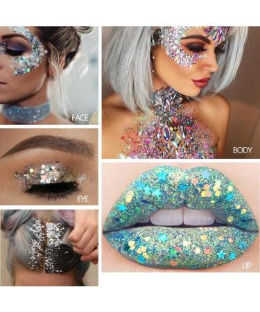 Buy Holographic Body Glitter Gel - 3-Pack Chunky Sequin Makeup for Parties | International Shipping Available - Buy Online on GoSupps.com