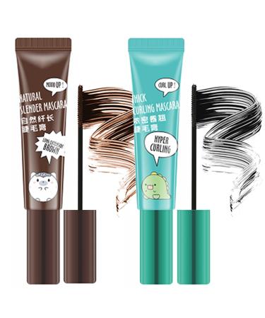 EONFAVE Silk Fiber Mascara 2 colors black + brown 5D mascara waterproof and smudge-proof quick-drying and long-lasting long lashes with a false lash effect