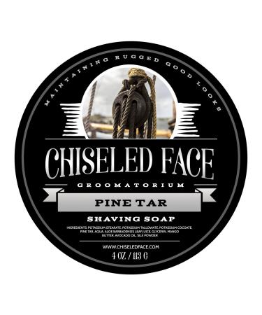 Pine Tar Handmade Luxury Shaving Soap by Chiseled Face  Rich, Thick Lather  Smooth, Comfortable Shaves  Tallow-Based Soap  Made in The USA