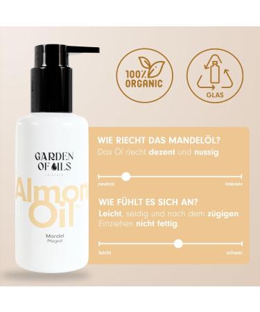 Organic Almond Oil - Garden of Oils - Made in Germany - Cold-Pressed Pure Oil from Almonds - Buy Online on GoSupps.com
