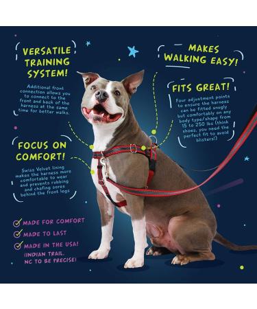 2 Hounds Design Freedom No-Pull Dog Harness for Easy Walking | Adjustable & Gentle Control | Made in USA | Red | Large (Chest 28-32) - Buy Online on GoSupps.com