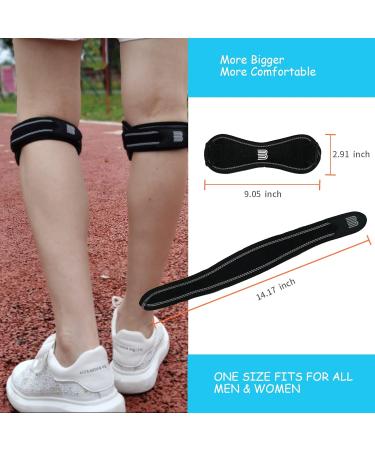 Bounfend Patella Knee Strap - Adjustable Brace for Arthritis, Tendonitis, and Knee Pain Relief - Pack of 2 Black - Buy Online on GoSupps.com