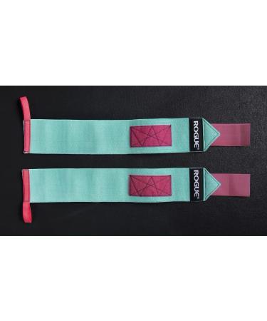 Rogue Fitness Wrist Wraps 24" Aqua/Pink - Buy Online on GoSupps.com