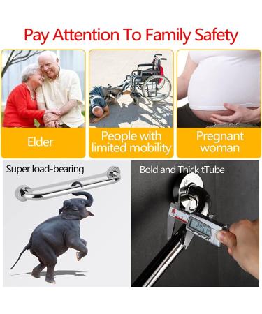 Handrail Bathroom Grab Bar Safety Support Grab Rails Showers and Walls Stainless Steel Grab Bars Towel Holder (Color : 60cm/24in) (50 - Buy Online on GoSupps.com