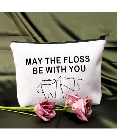 BDPWSS Dentist Gift - Waterproof Make-up Bag for Dental Hygienists & Assistants - 'May the Floss Be With You' Zippering Bag - Buy Online on GoSupps.com