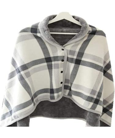 Plush Sleeveless Blankets Cozy Women's Fleece Jacket with Buttons Soft Super Warm Wheelchair Cozy Cover for Lap Bed Sofa Office