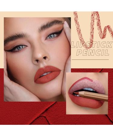 Dulele 12 Colors Matte Lip Liner Set Professional Contouring and Plumping Lip Definer Pencil 2-in-1 Smooth and Long-Lasting Makeup Lip Filler Liner & Lipstick - Buy Online on GoSupps.com