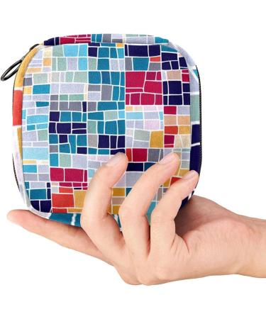 Buy Colorful Mosaic Menstruation Pad Bag with Zipper | Women's Tampon & Napkin Collection Bags | Stylish & Functional Storage for Women & Girls - Buy Online on GoSupps.com