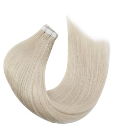 Buy Moresoo #60 Tape In Extensions - Real Platinum Blonde Hair 20 Pieces (50g 50cm) - Remy Quality for International Shipping - Buy Online on GoSupps.com
