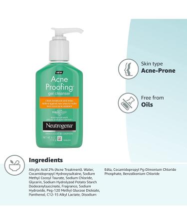 Neutrogena Acne Proofing Gel Cleanser 6 oz - Clear Skin Solution - Buy Online on GoSupps.com